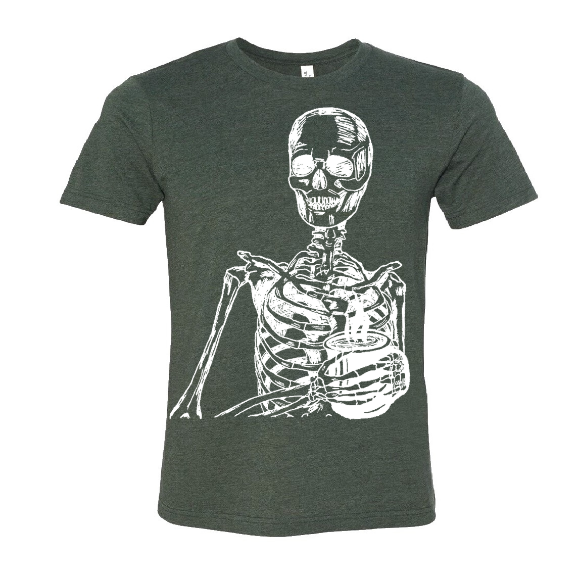 Skeleton Drinking Coffee Unisex T Shirt