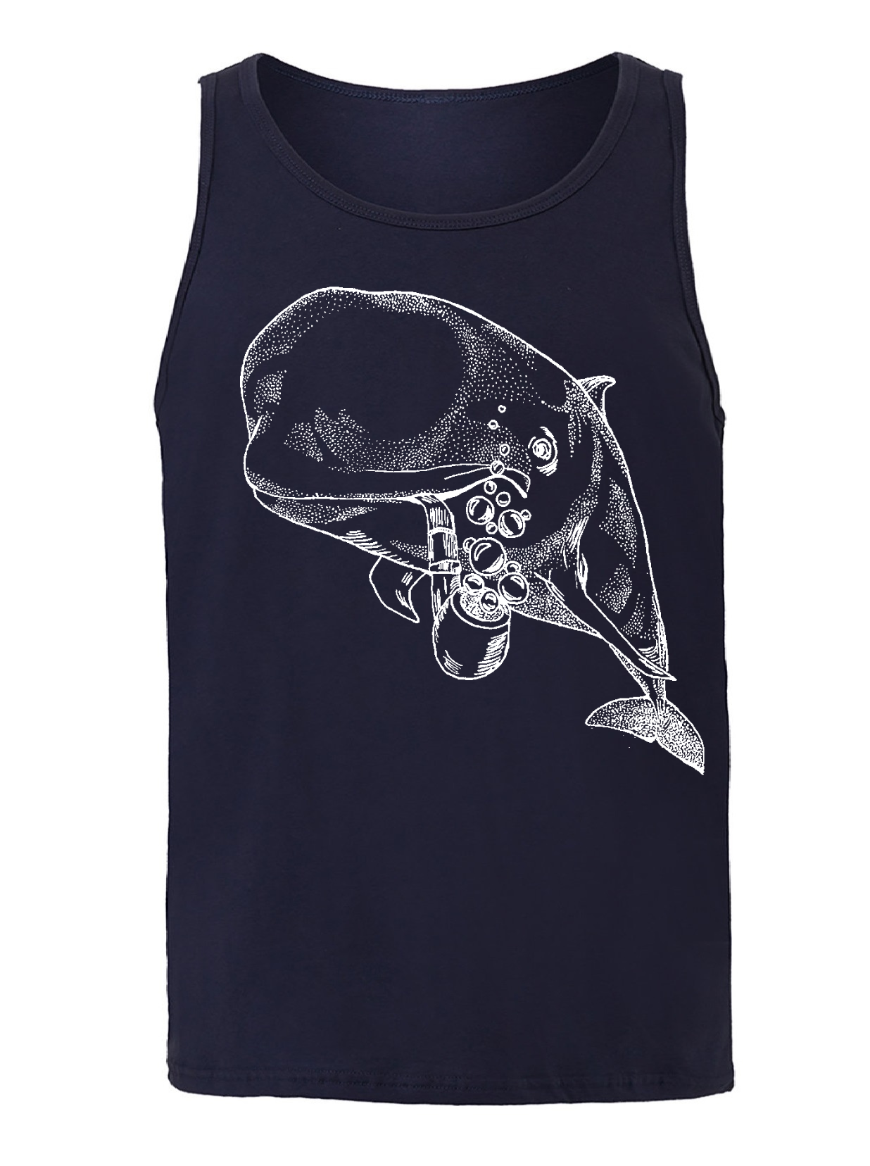 Pilot Whale with a Pipe Unisex Tank Top
