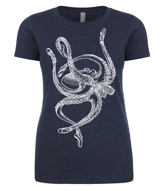 Octopus Ballet Dancer Ladies T Shirt