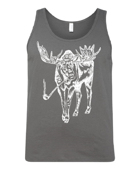 Moose with a Pipe Unisex Tank Top