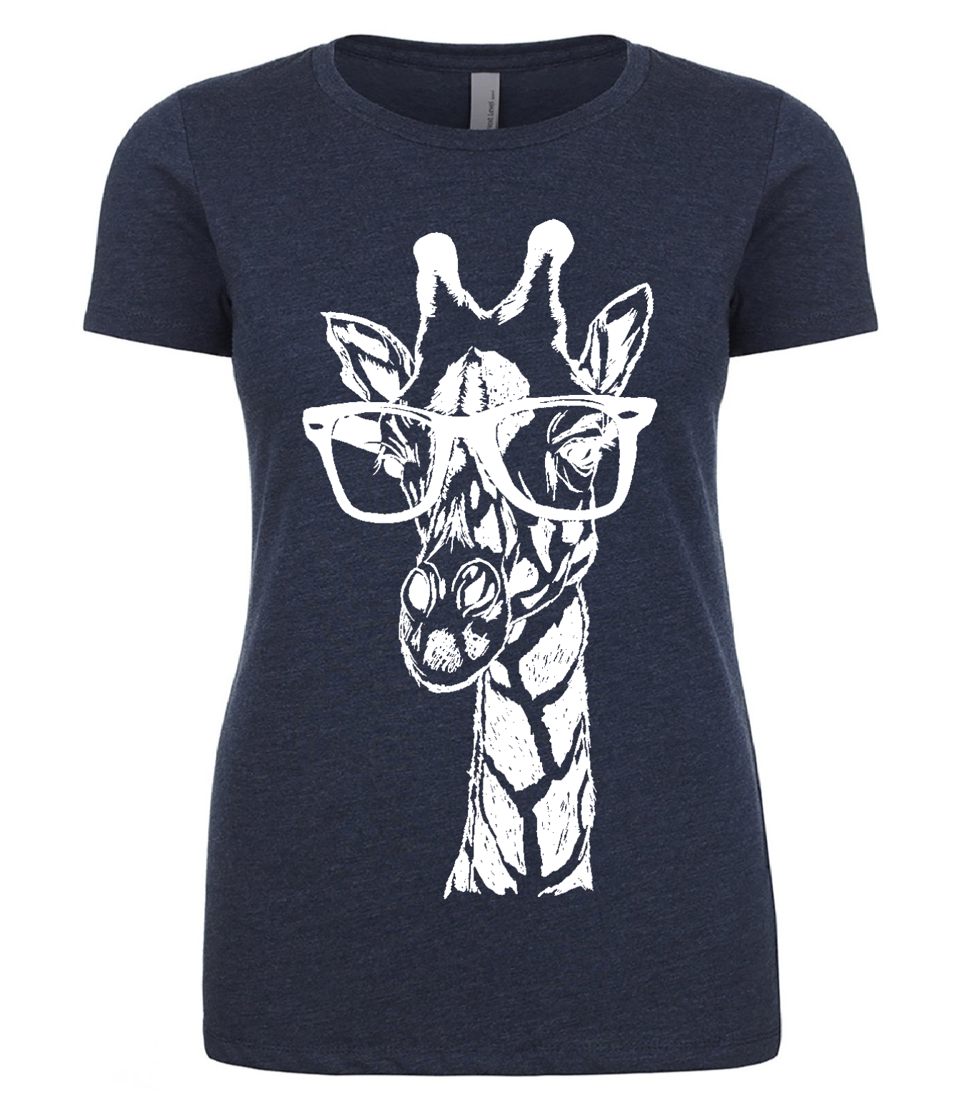 Giraffe Wearing Glasses Ladies T Shirt