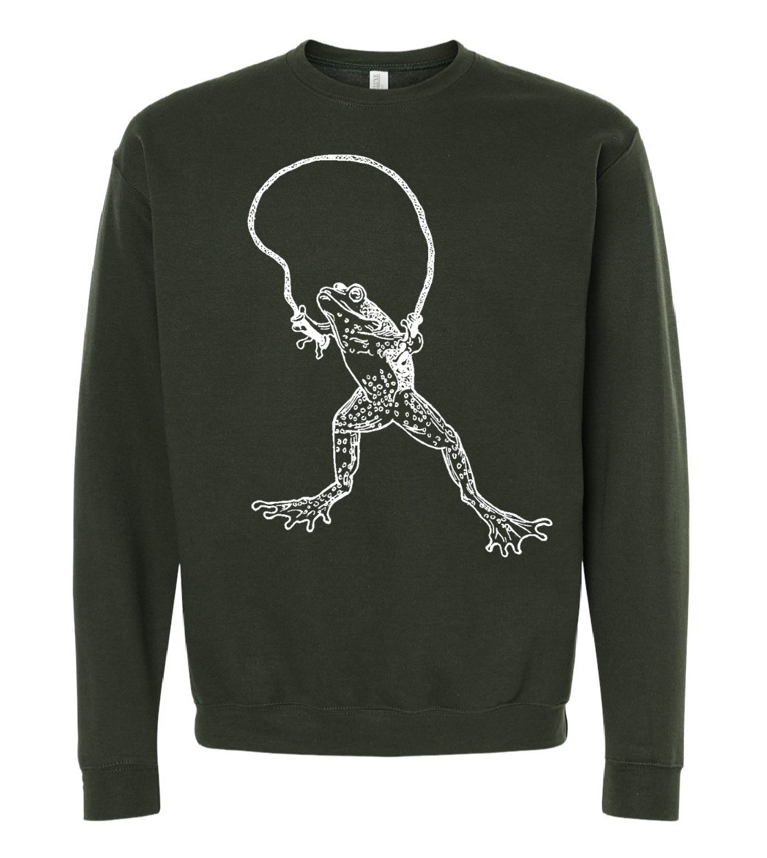 Frog with Jumping Rope Unisex Fleece Crewneck