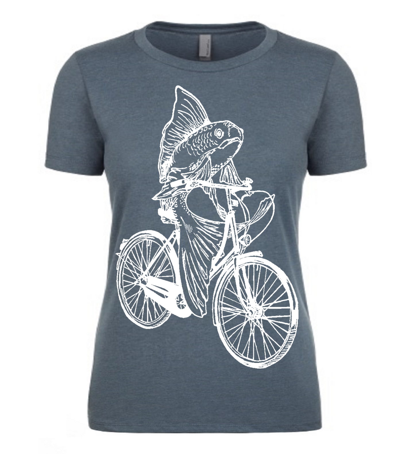 Fish on a Bicycle Ladies T Shirt