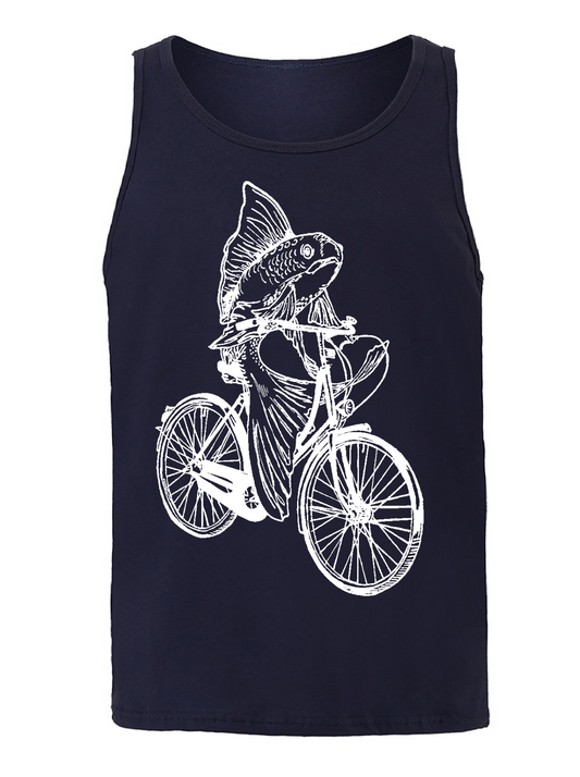 Fish on a Bicycle Unisex Tank Top