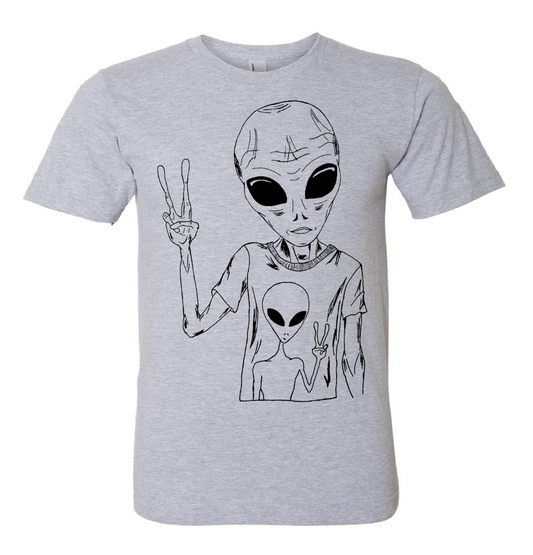Alien Wearing an Alien T-Shirt Unisex T Shirt