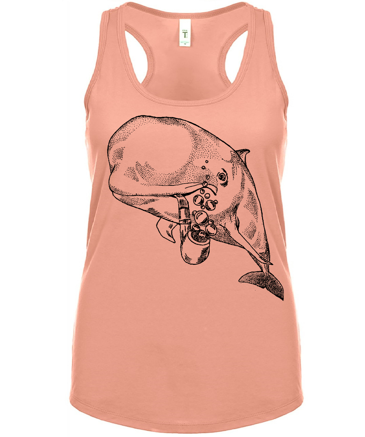Pilot Whale with a Pipe Ladies Tank Top