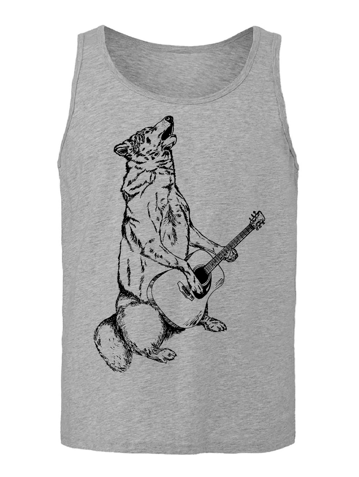 Howling Wolf Playing Guitar Unisex Tank Top