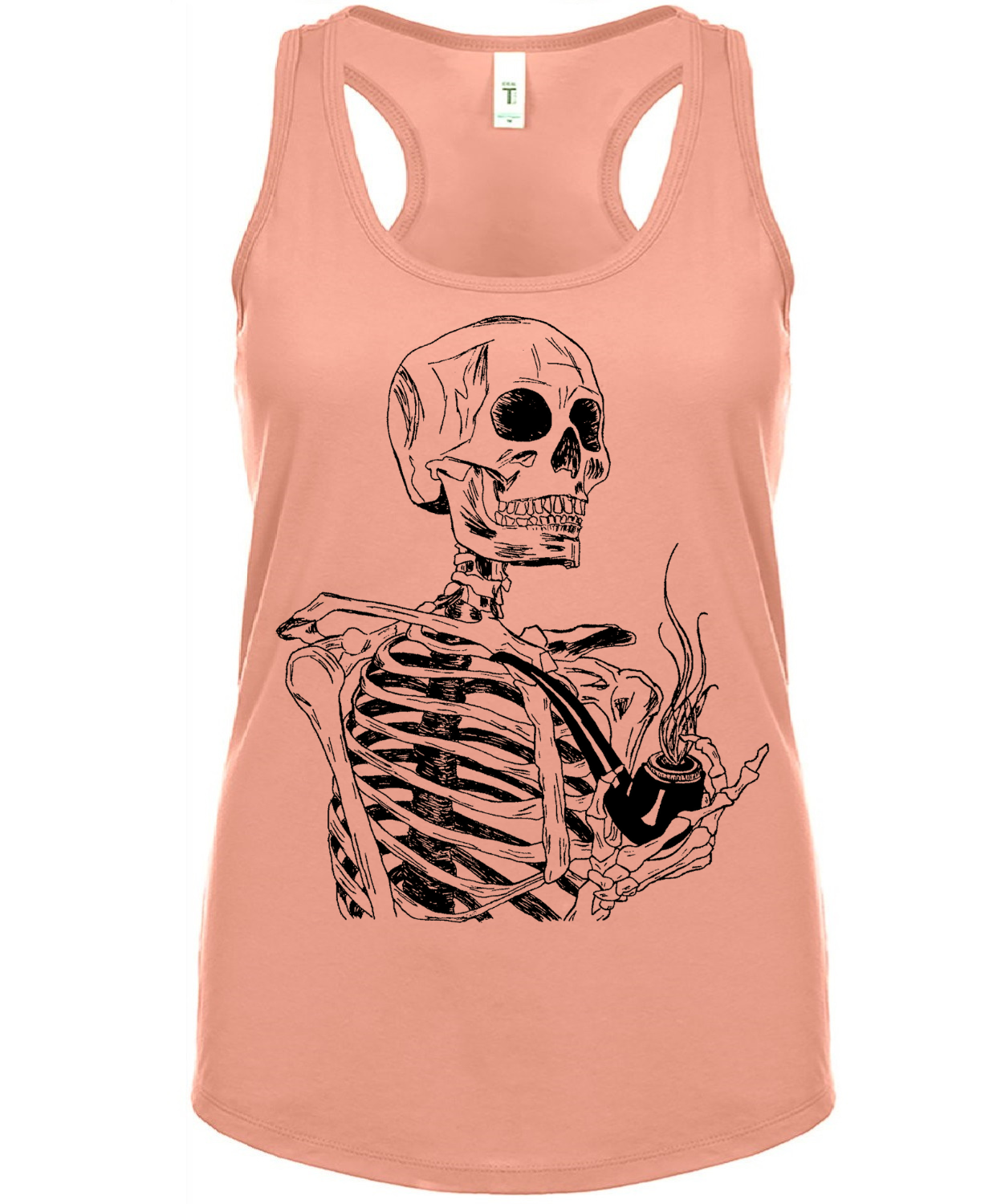 Skeleton Smoking a Pipe Ladies Tank Top