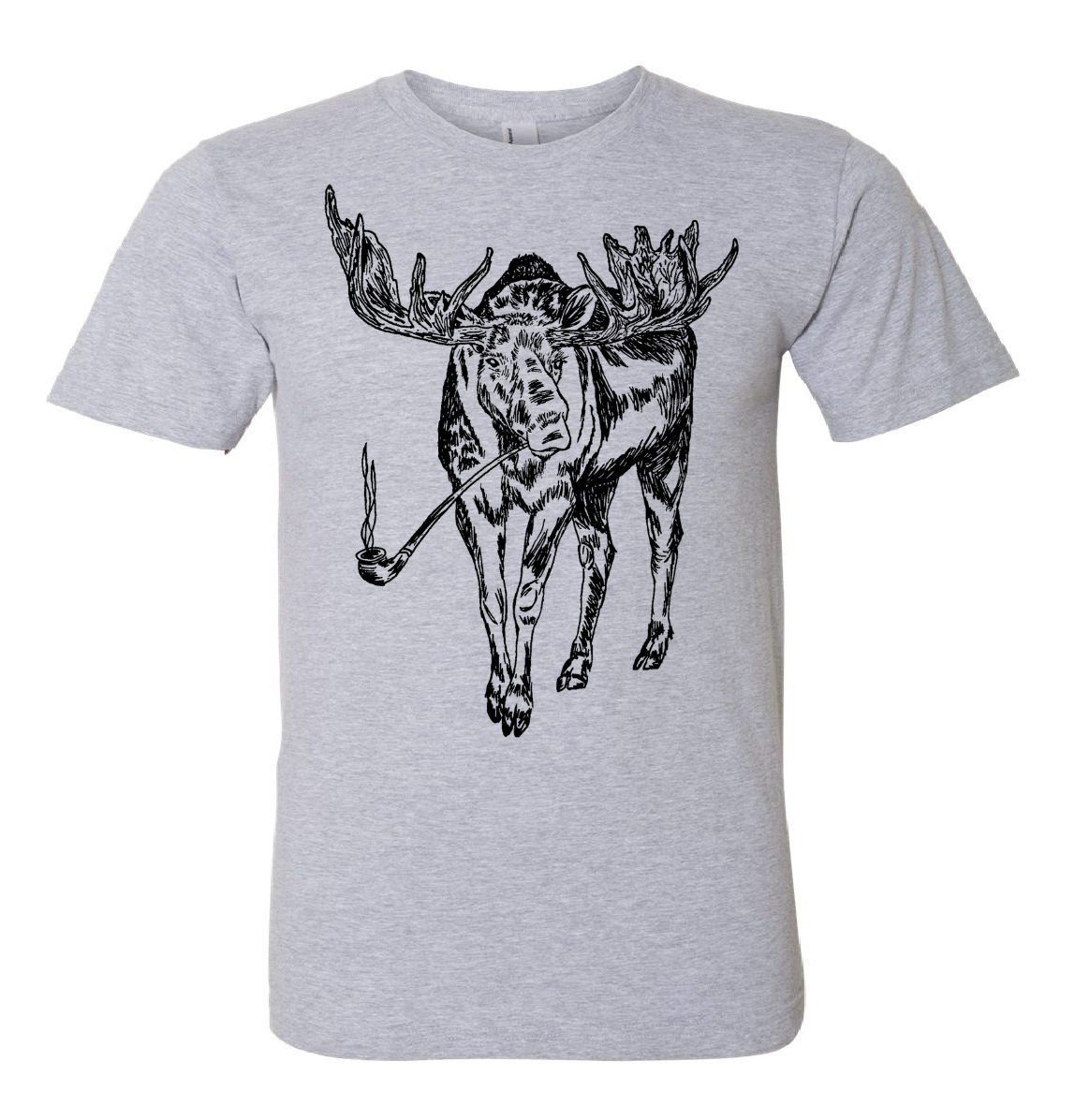Moose Smoking a Pipe Unisex T Shirt