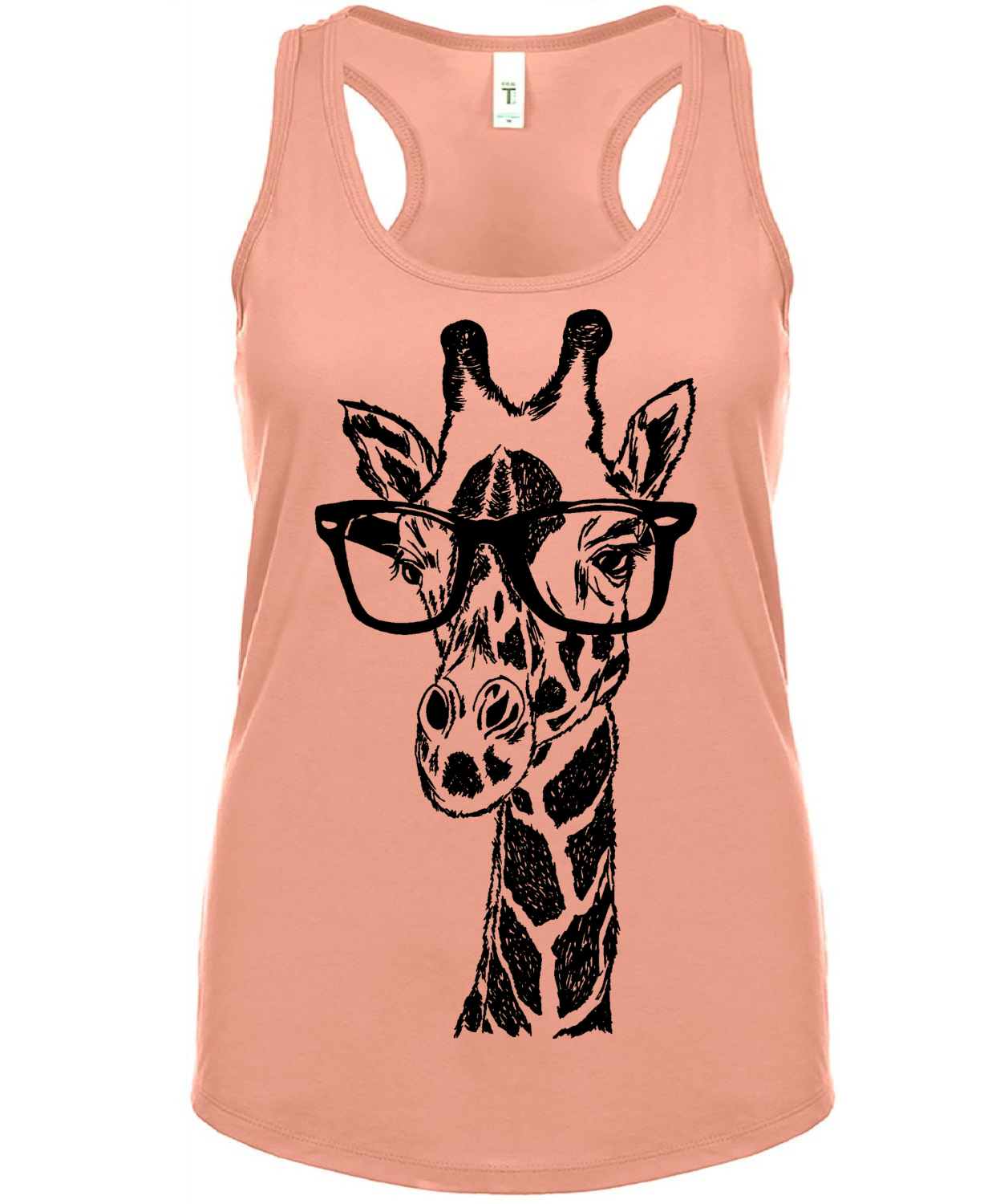 Giraffe Wearing Glasses Ladies Tank Top