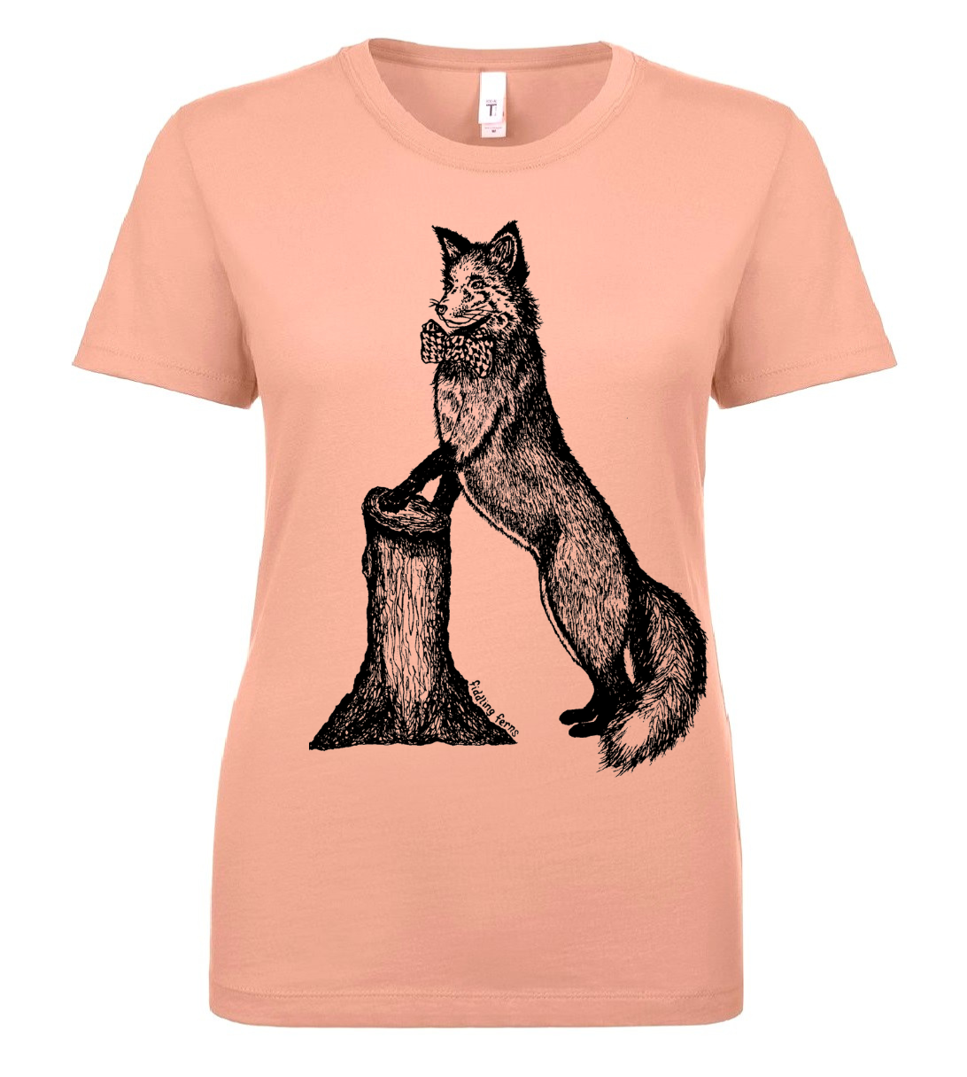 Fox in a Houndstooth Bowtie Ladies T Shirt