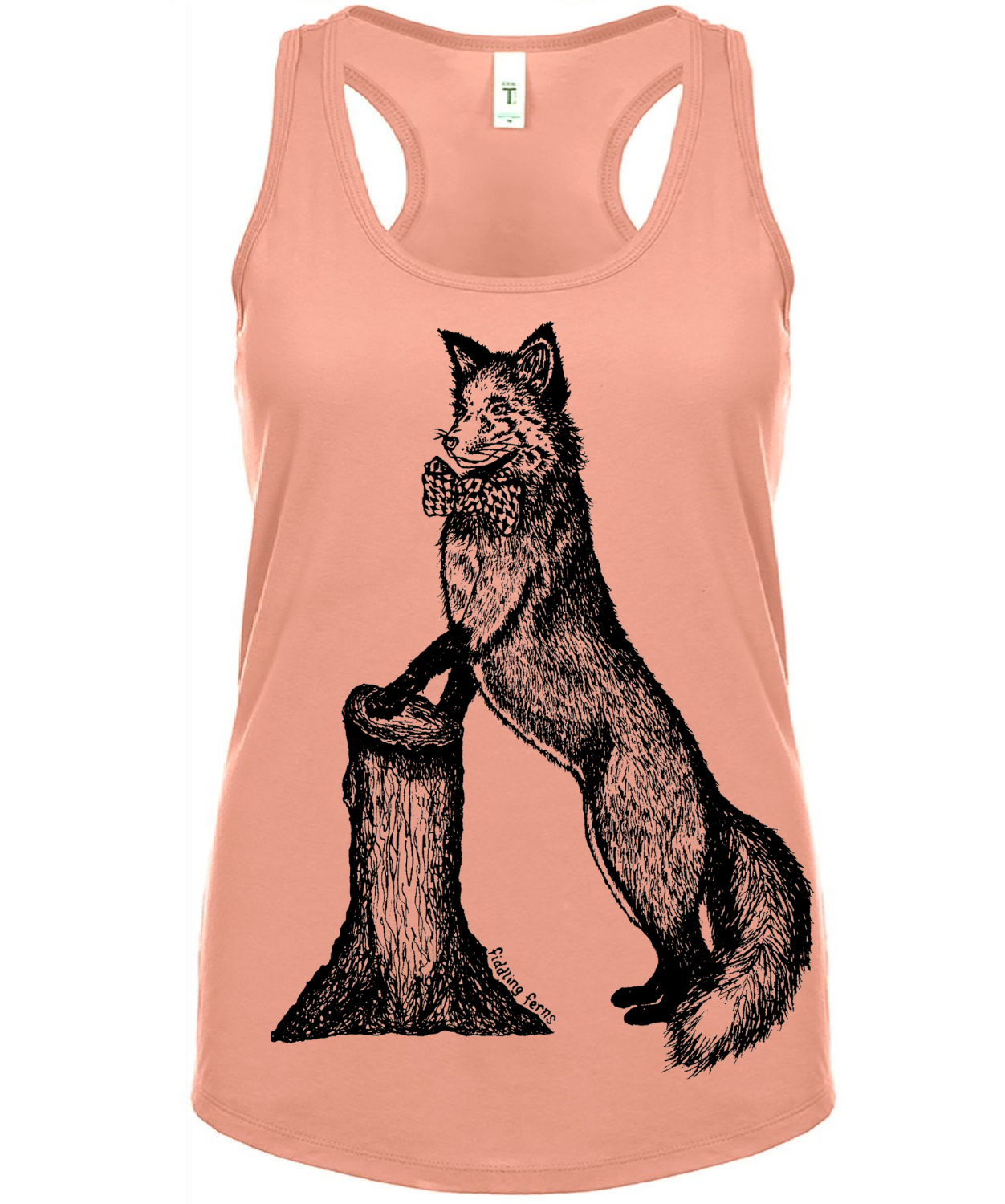 Fox in a Houndstooth Bowtie Ladies Tank Top