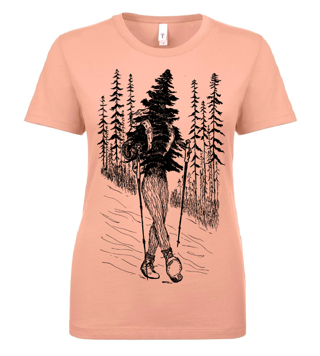 Hiking Tree Ladies T Shirt