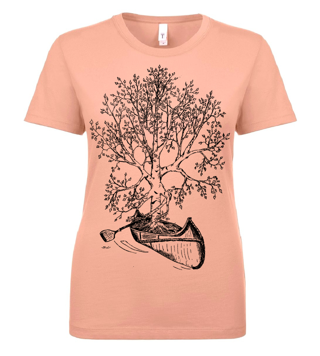 Birch Tree in a Canoe Ladies T Shirt