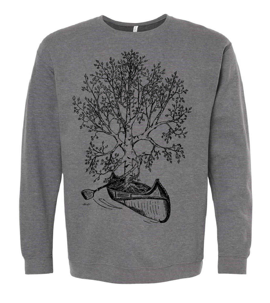 Birch Tree in a Canoe Unisex Fleece Crewneck