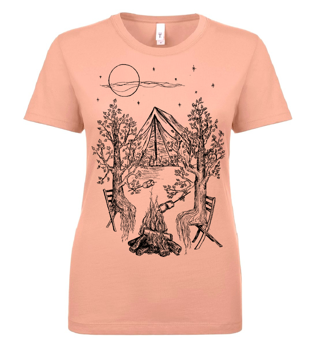 Camping Trees Ladies T Shirt