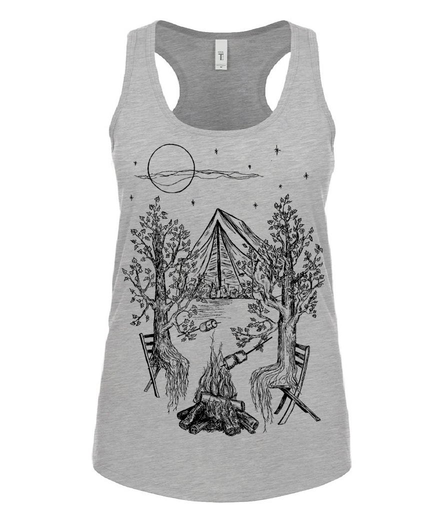 Camping Trees Ladies Tank Top