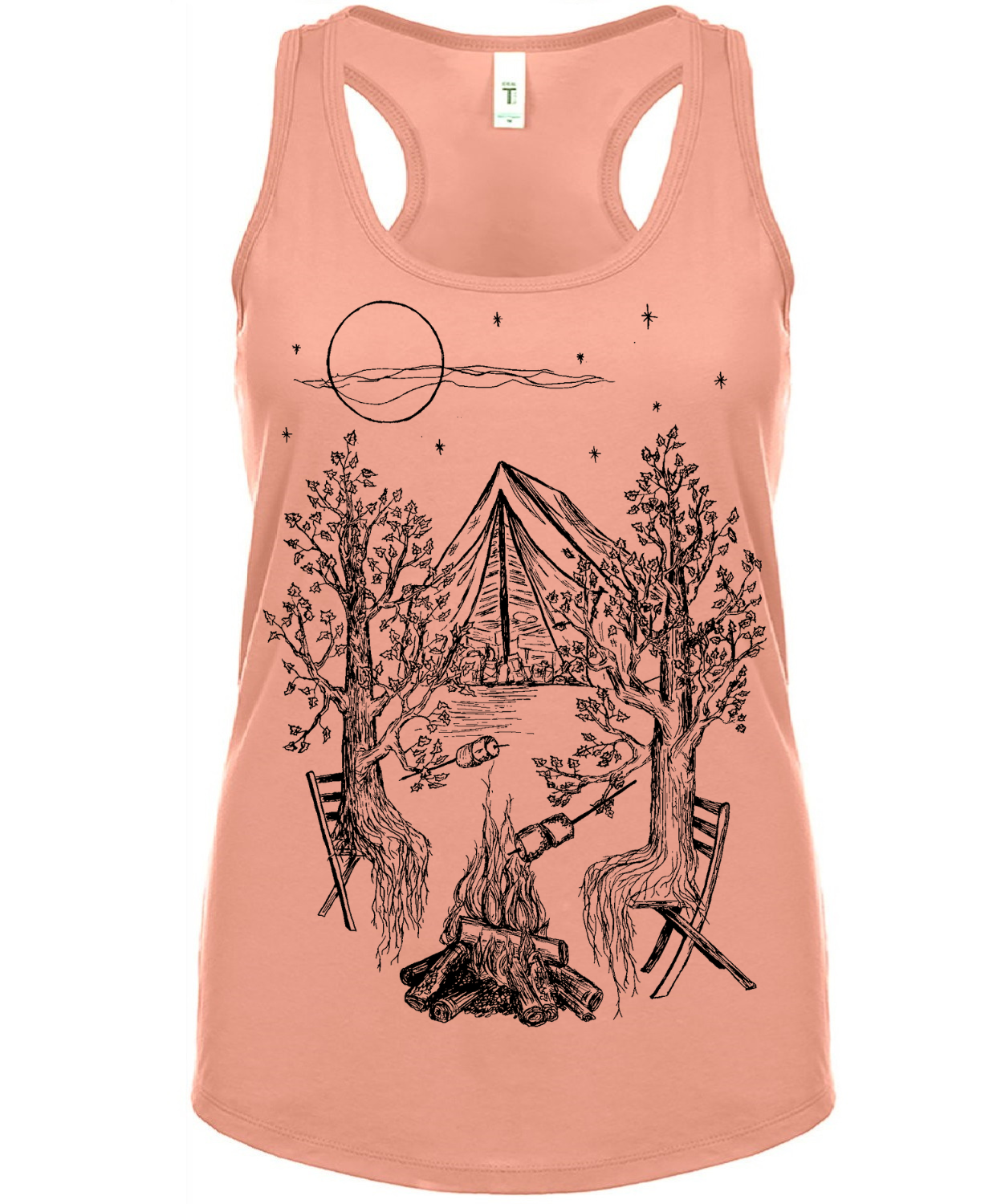 Camping Trees Ladies Tank Top