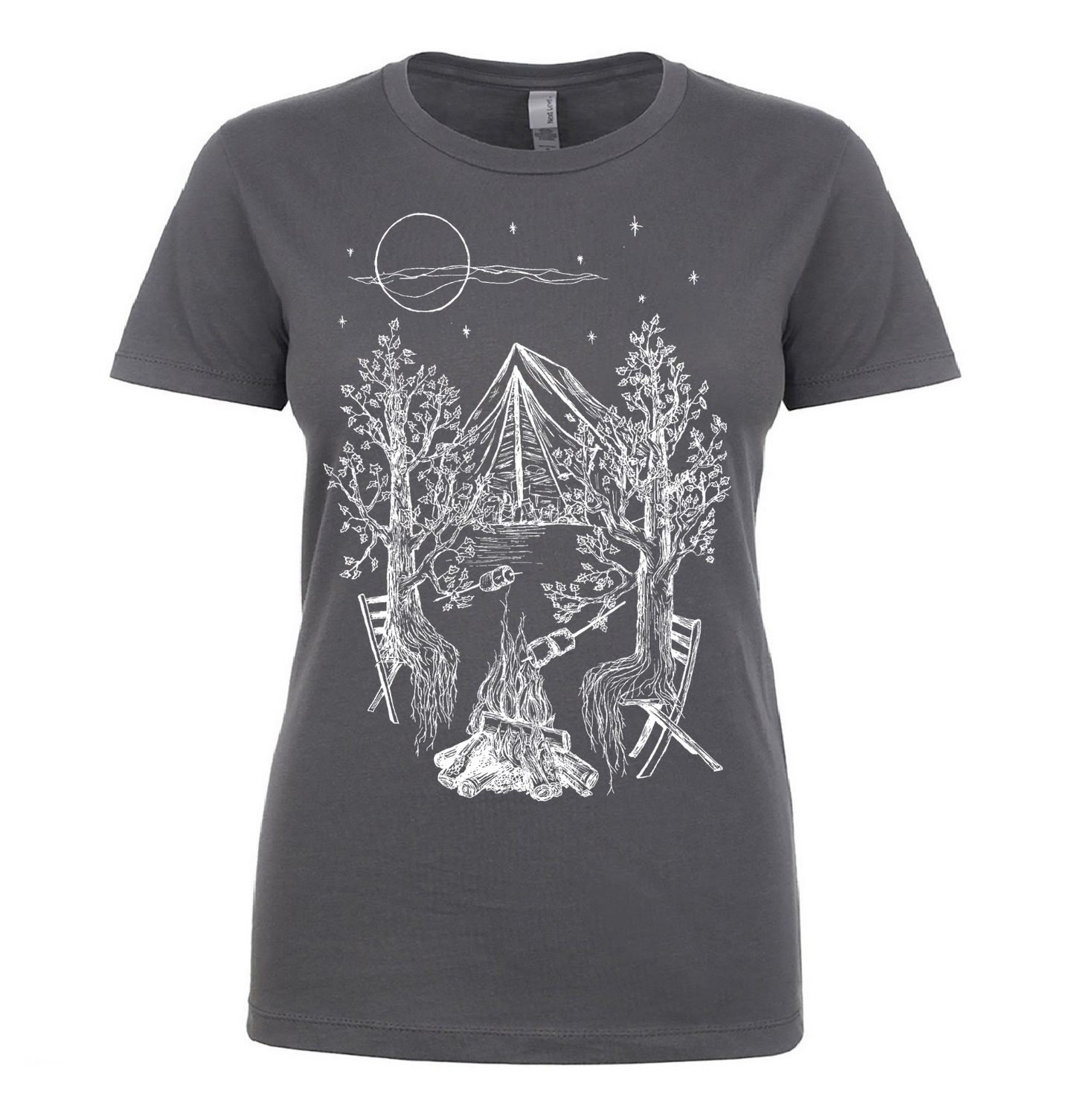 Camping Trees Ladies T Shirt