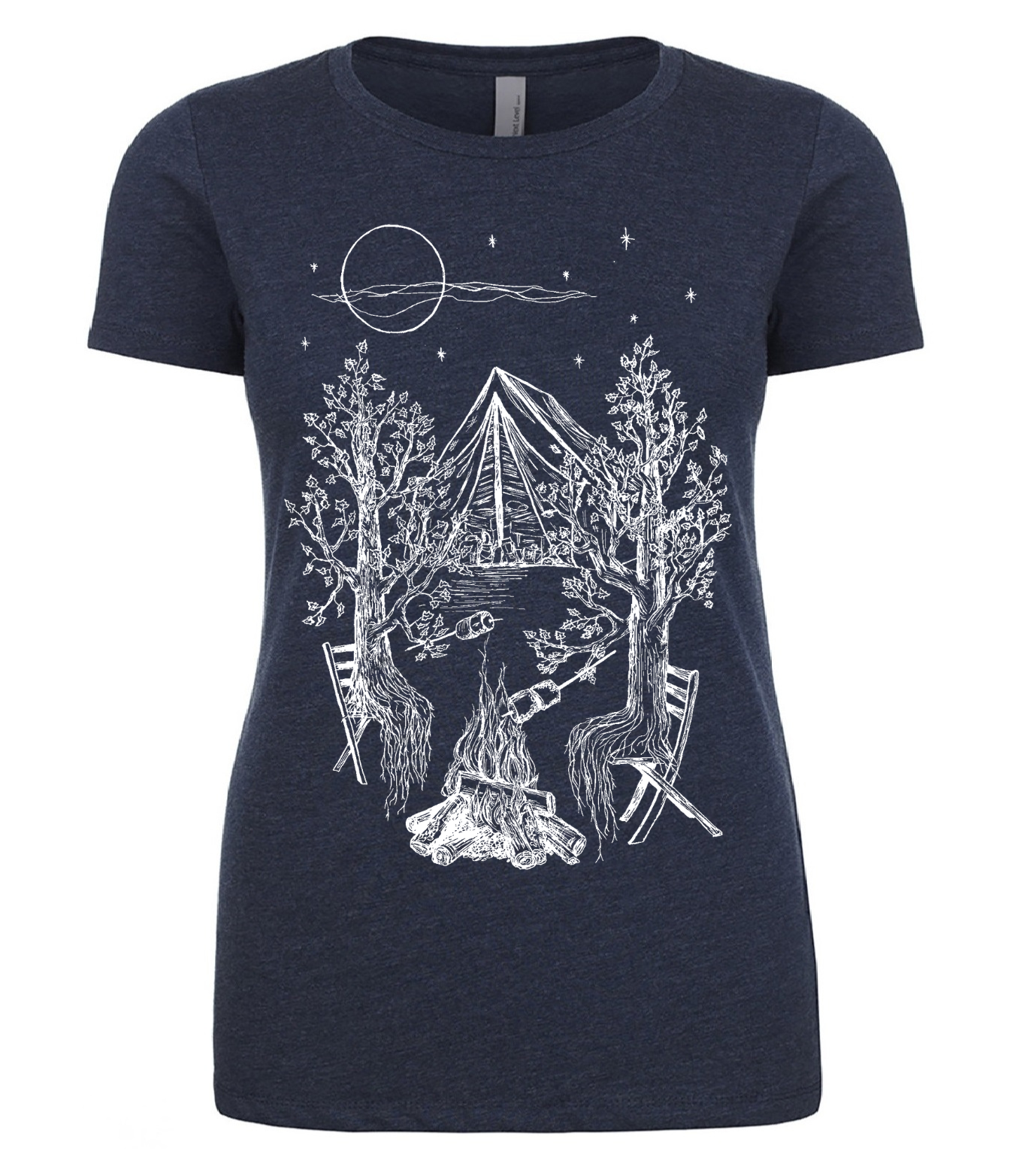 Camping Trees Ladies T Shirt