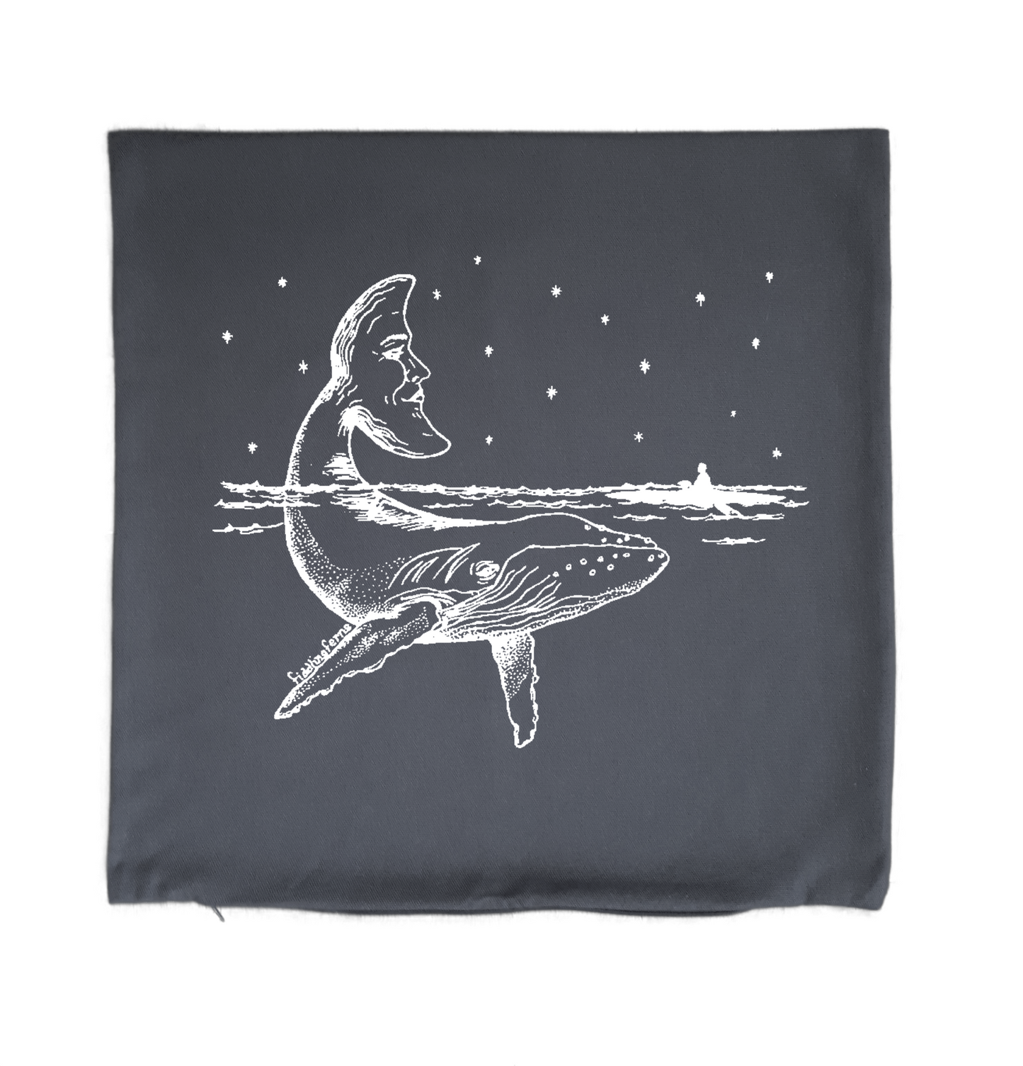 Whale with a Moon Tail 20 x 20 Cushion Cover