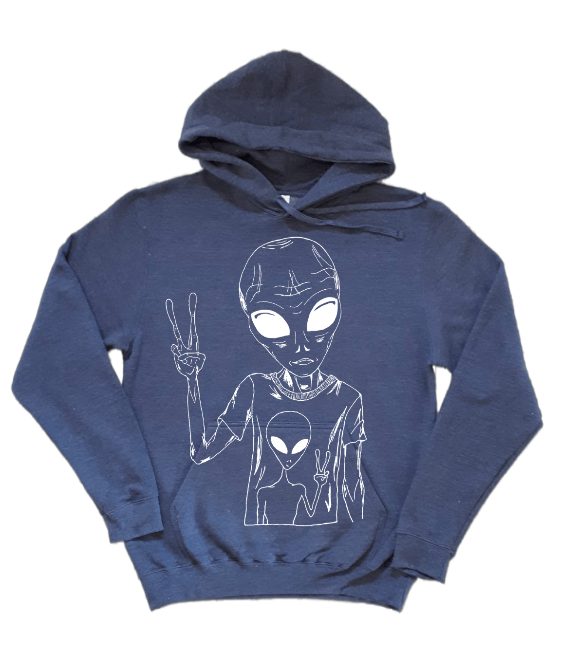 Alien Wearing an Alien Tee Unisex Fleece Hoodie