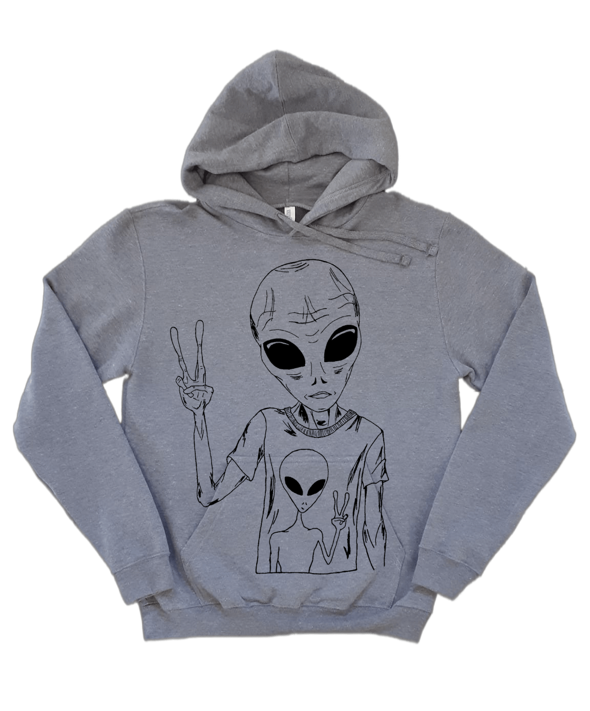 Alien Wearing an Alien Tee Unisex Fleece Hoodie