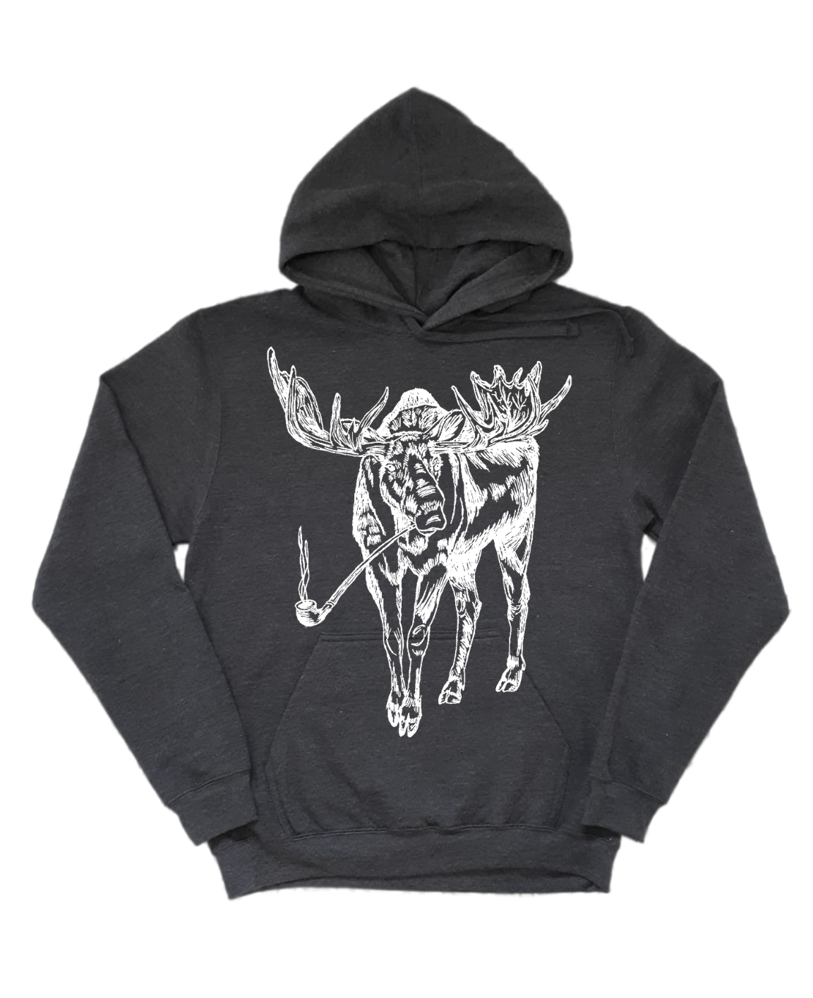 Moose Smoking a Pipe Unisex Fleece Hoodie