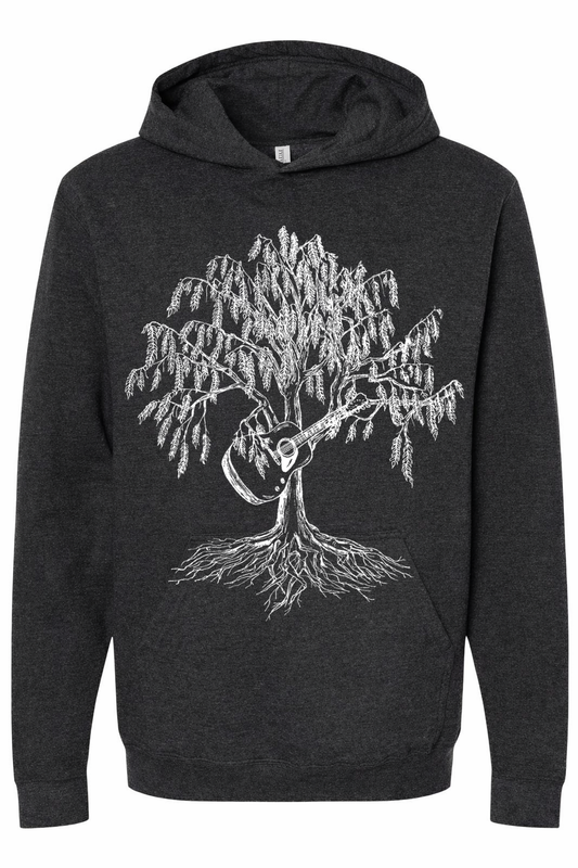 Weeping Willow Tree Guitar Unisex Fleece Hoodie