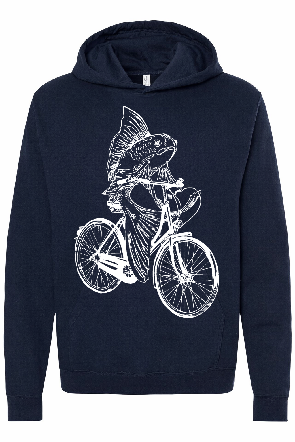 Fish on a Bicycle Unisex Fleece Hoodie
