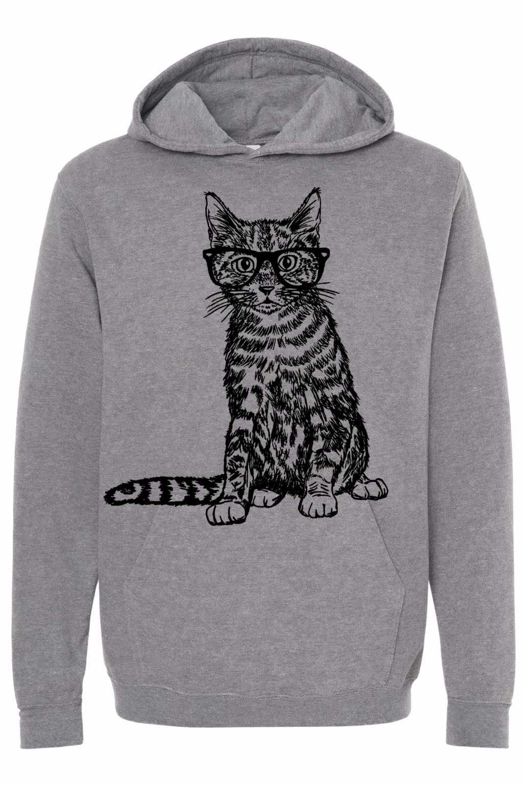 Cat Wearing Glasses Unisex Fleece Hoodie