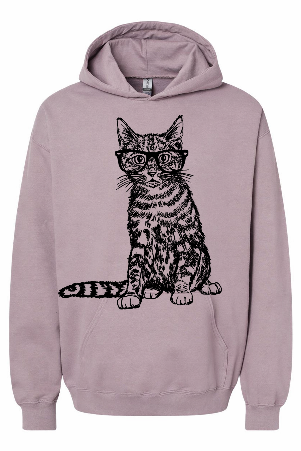 Cat Wearing Glasses Unisex Fleece Hoodie
