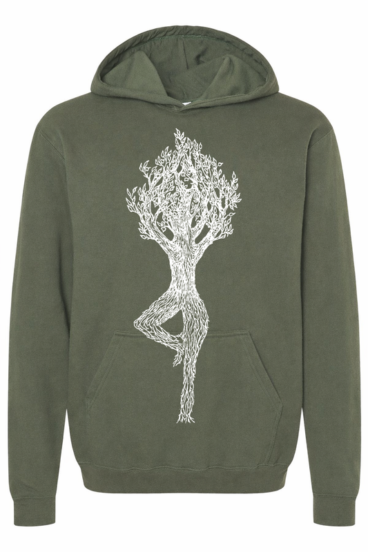 Tree Pose Yoga Unisex Fleece Hoodie