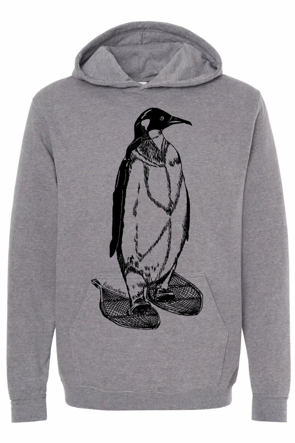 Penguin on Snowshoes Unisex Fleece Hoodie