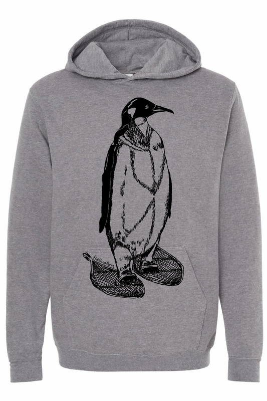 Penguin on Snowshoes Unisex Fleece Hoodie