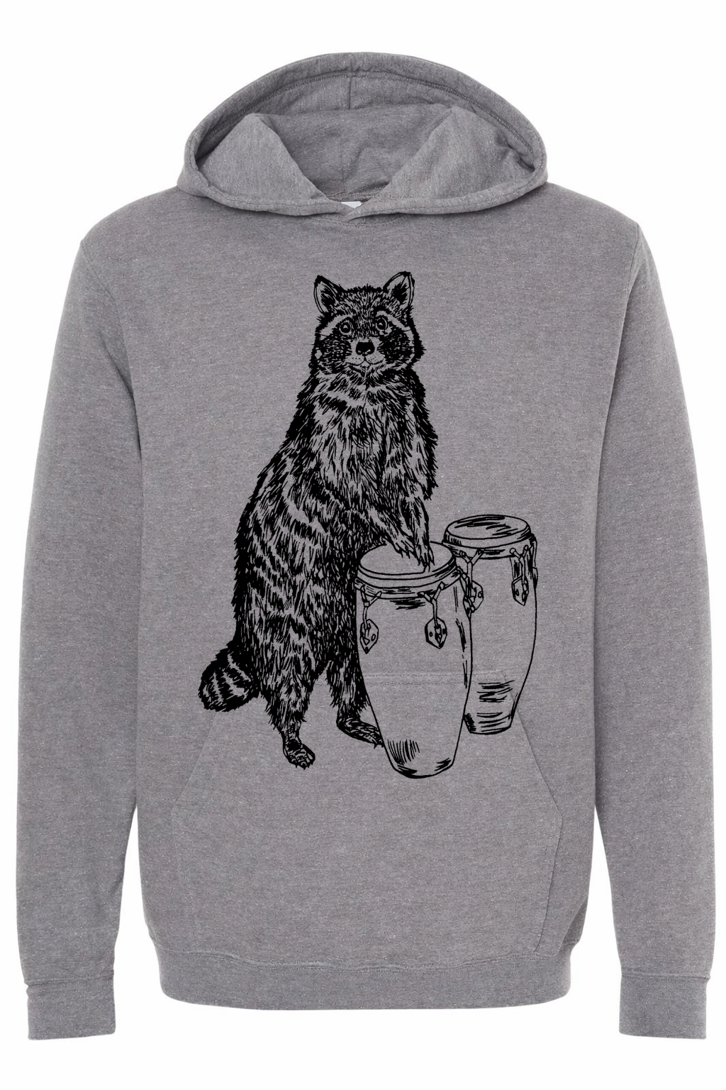 Raccoon Drummer Unisex Fleece Hoodie