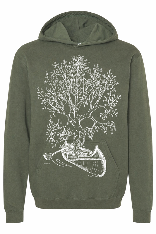 Birch Tree in a Canoe Unisex Fleece Hoodie