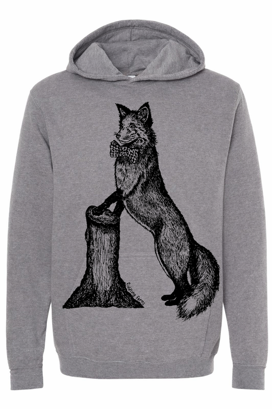Fox in a Houndstooth Bowtie Unisex Fleece Hoodie