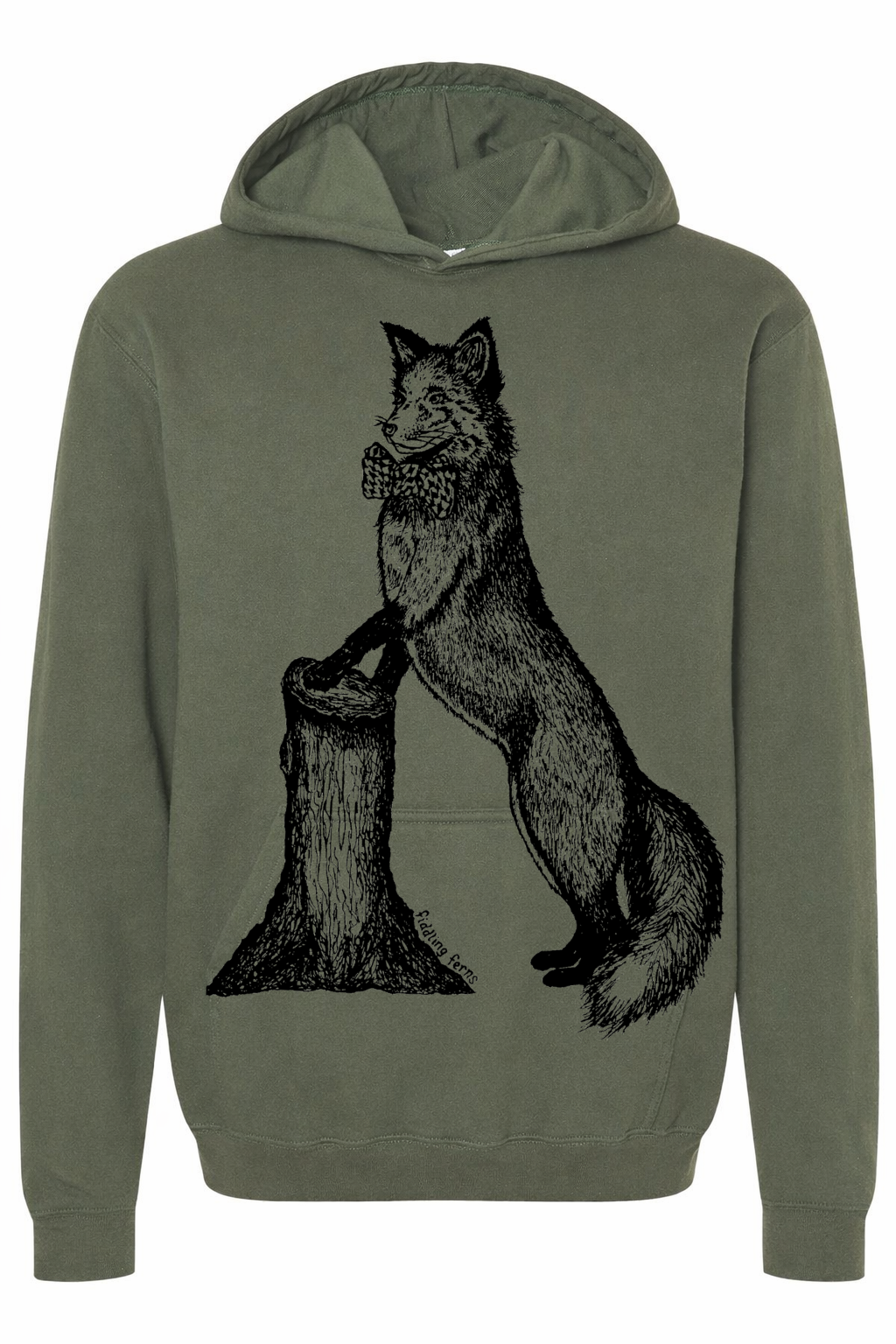 Fox in a Houndstooth Bowtie Unisex Fleece Hoodie