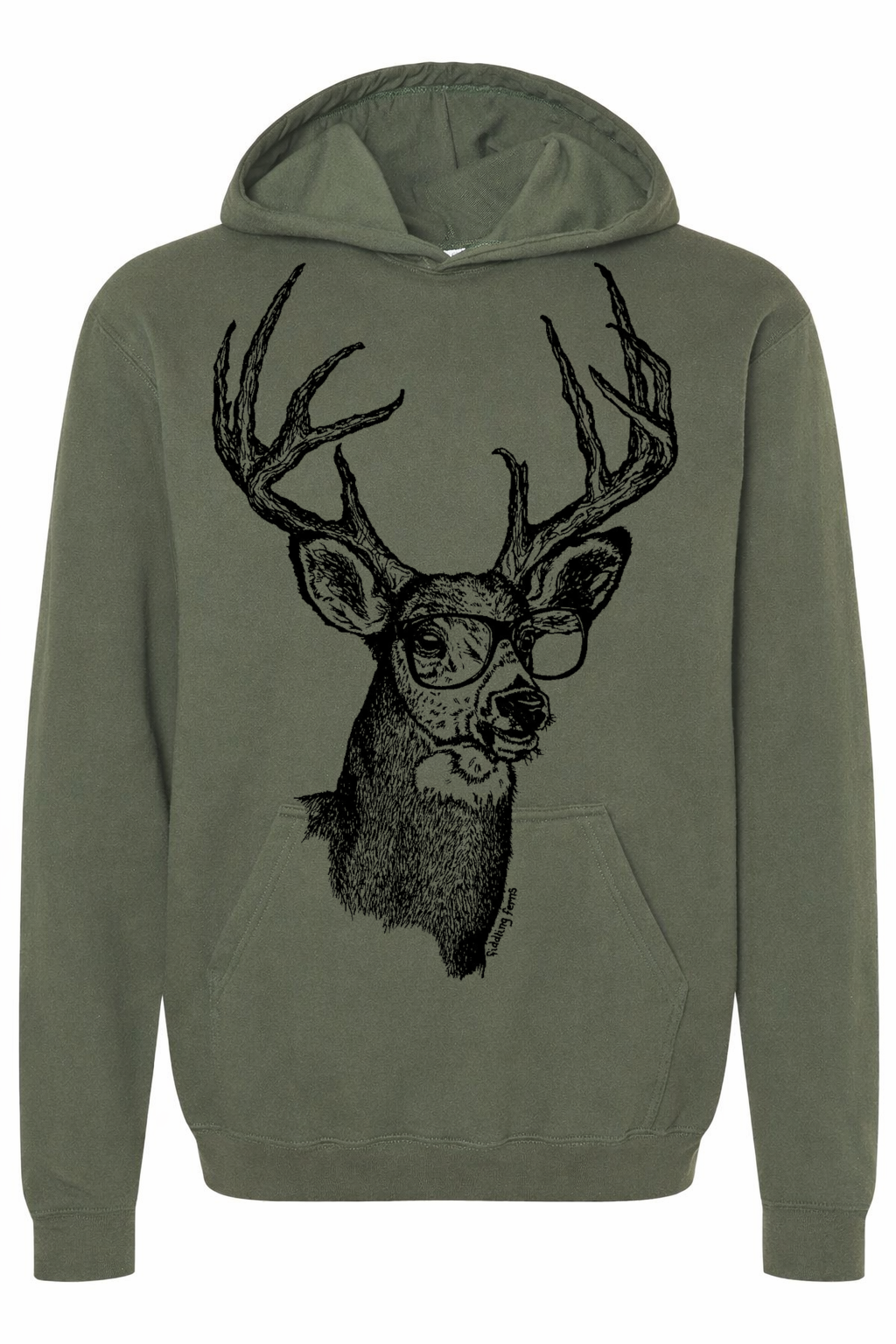Handsome Buck with Glasses Unisex Fleece Hoodie
