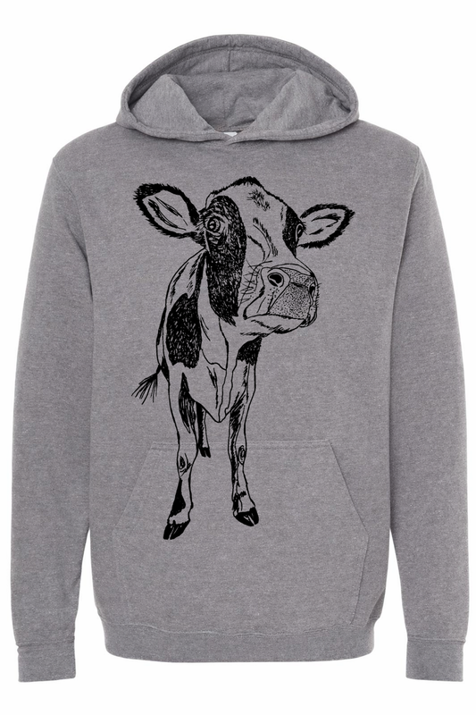 Curious Cow Unisex Fleece Hoodie