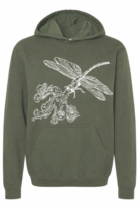 Fire Breathing Dragonfly Unisex Fleece Hoodie
