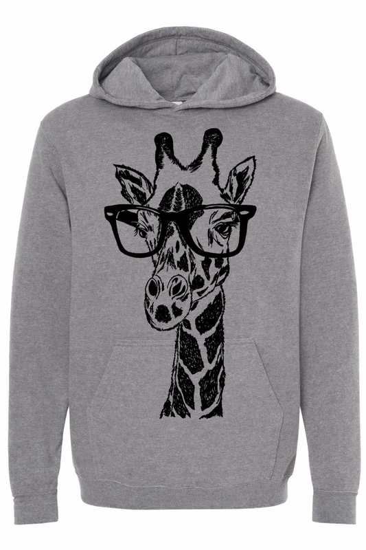 The Original Giraffe Wearing Glasses Unisex Fleece Hoodie