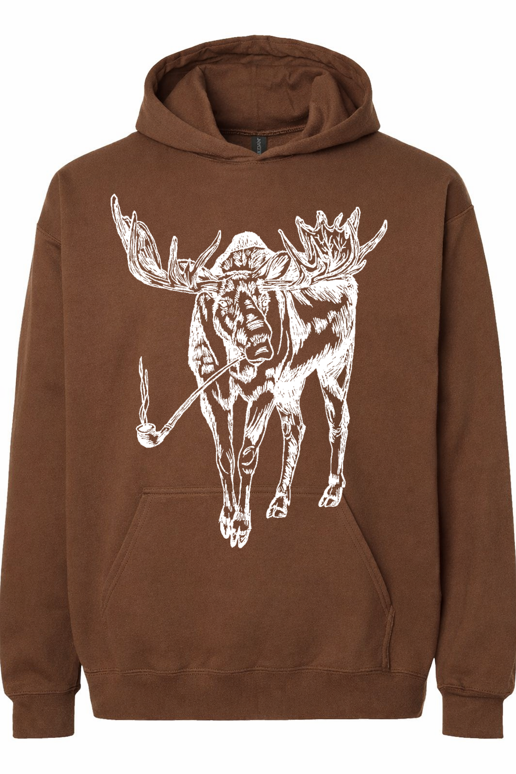 Moose Smoking a Pipe Unisex Fleece Hoodie