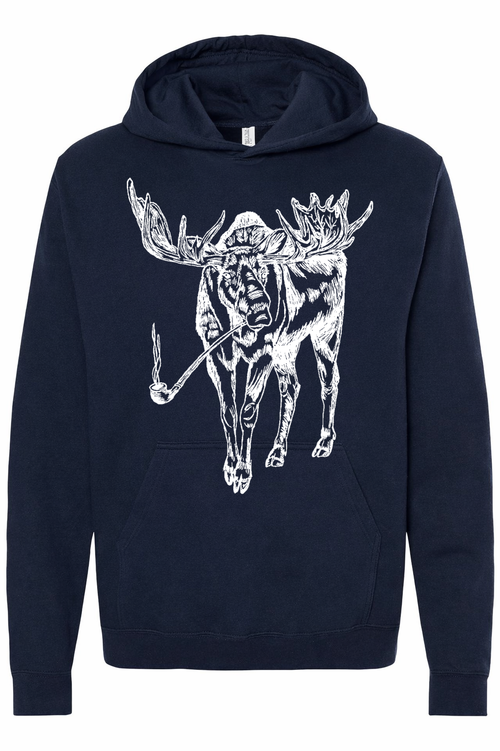 Moose Smoking a Pipe Unisex Fleece Hoodie