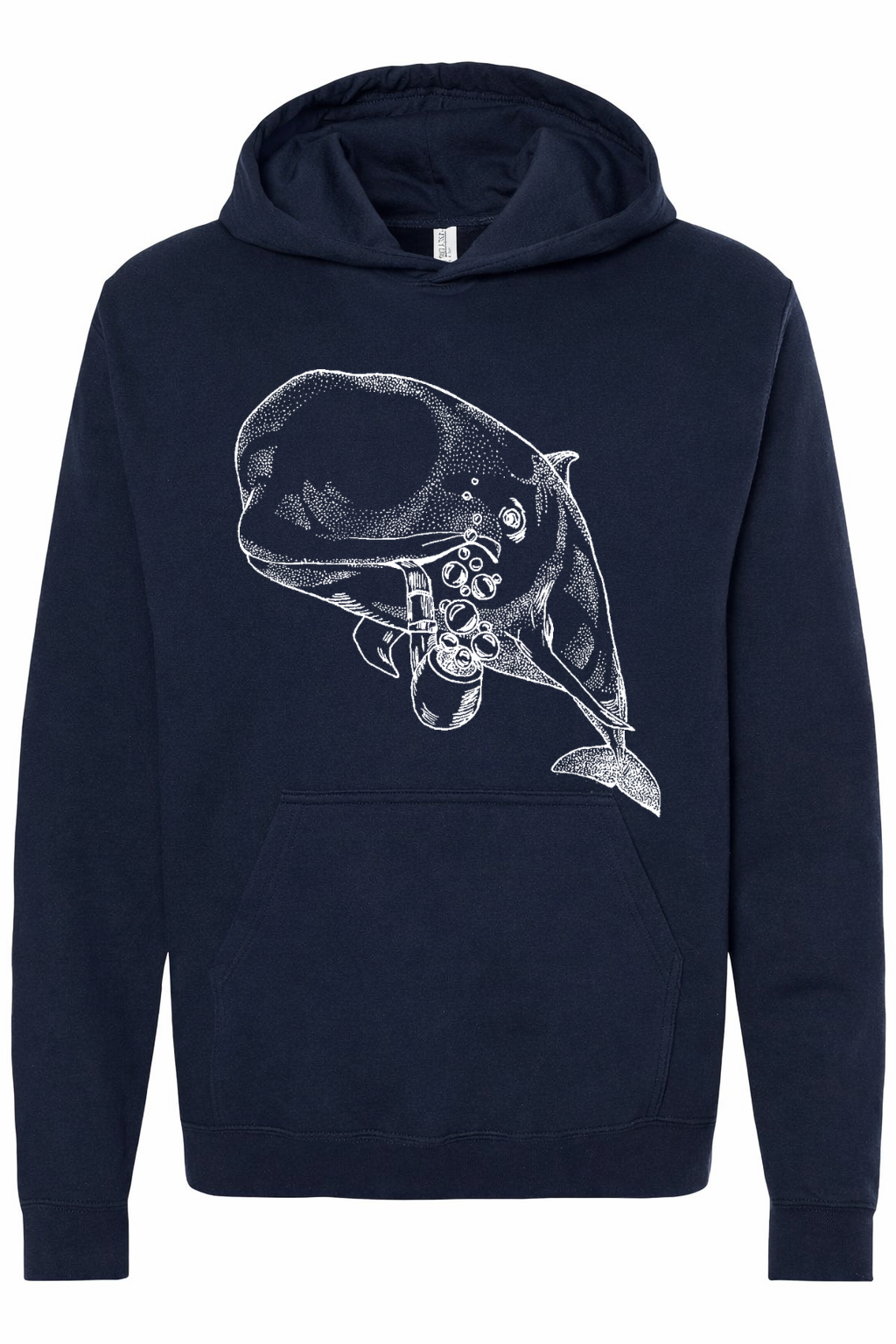 Pilot Whale with a Pipe Unisex Fleece Hoodie