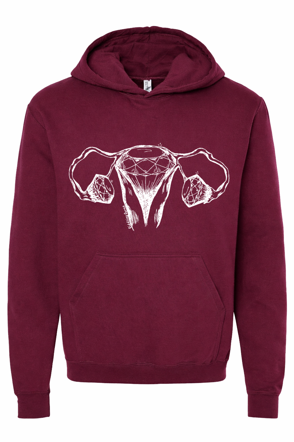 Diamond Uterus and Ovaries Unisex Fleece Hoodie