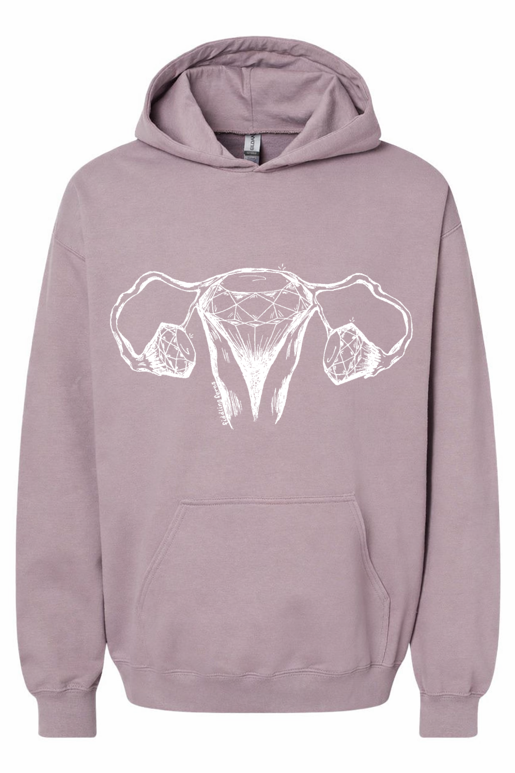 Diamond Uterus and Ovaries Unisex Fleece Hoodie