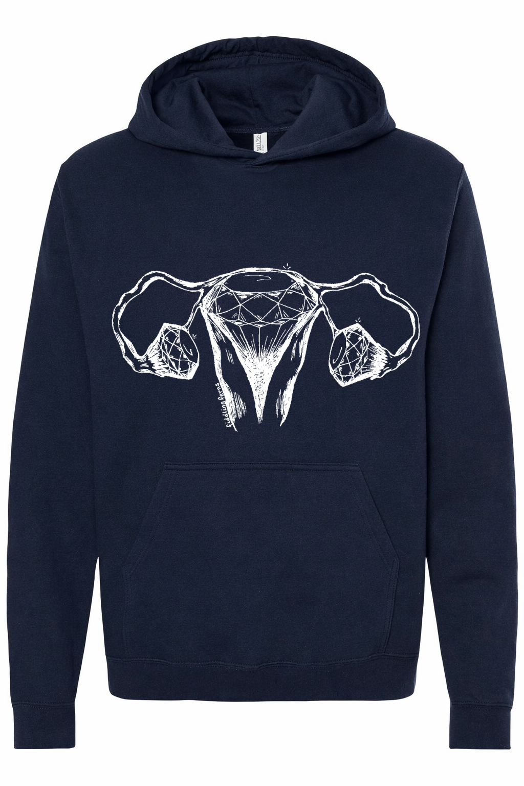 Diamond Uterus and Ovaries Unisex Fleece Hoodie