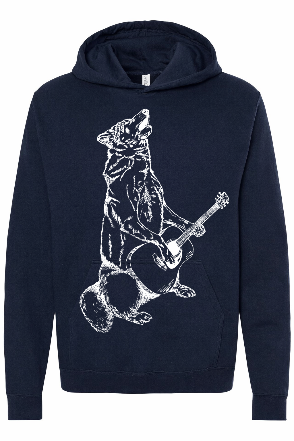 Howling Wolf with Guitar Unisex Fleece Hoodie